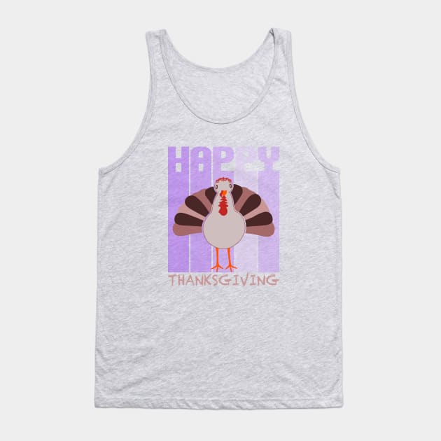 Happy Thanksgiving Turkey Tank Top by donamiart